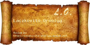 Laczkovits Orsolya névjegykártya